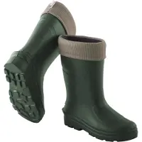 Camminare Damen Ultraleicht Gummistiefel Gefüttert Regenstiefel mit Einlage Regenschuhe Grün 42