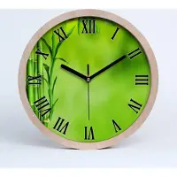 Tulup Holzuhr 25fi cm wanduhr - schwarze Spitzen - Bambus