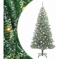 Syfax Künstlicher Weihnachtsbaum beschneit mit LED Licht 210 cm