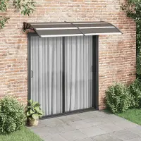 Syfax Vordach dkd-home-decor 240 x 100 cm, Polycarbonat-Platten braun transparent, 5 mm dick