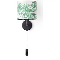 Paco Home Tischlampe Schreibtischlampe Wandlampe Stoff Nachttisch E14 Blumen Jungle Deko