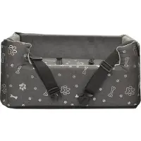 BOUTIQUEZOO Hundesitz Auto M 47x40x25 cm | Kunstleder Autositz für Hunde & Katzen | Mit Kissen & Leinen | Rutschfest & Waschbar | Grau