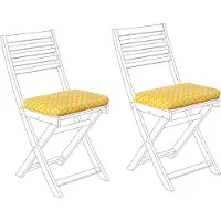 Beliani Auflage Set für Stuhl Gelb Polsterbezug 29 x 38 x 5 cm 2 Stück geometrisches Muster Garten Gartenmöbel Gartenstuhl