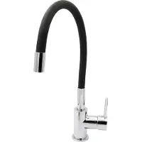 Nindo Industries LTD. Küchenarmatur Einhebelmixer flexibel schwenkbar schwarz 360° Wasserhahn Mischbatterie Einhebelmischer