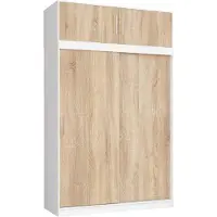 Akord Schwebetürenschrank Mono Mit Verlängerung Weiß/Sonoma-Eiche 150X60X245 Cm