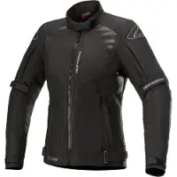 Alpinestars Stella Headlands Drystar Motorrad Damen Textiljacke, schwarz/schwarz, XL