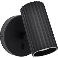 Eglo Wandleuchte "PORTILLO Wandlampe - Alu, Stahl - GU10 - 1X5W - IP20", schwarz, 1, H: 11cm, 1 Stk., Leuchten, Wandstrahler, Wandspot, Wohnzimmer, Flur, L10,5 x H11 x AL12,5 cm, Wandleuchte