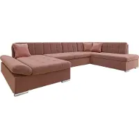 Mirjan 24 Ecksofa Bergen Premium, Bettkasten und Schlaffunktion (Venus Velvet 2918 + Venus Velvet 2918 + Magic Velet 2258, Seite: Links)