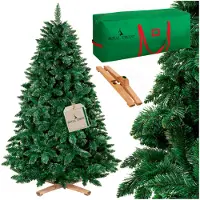 Springos Royal Trees Weihnachtsbaum künstlich 180 cm Waldkiefer mit dicht 556 Spitzen | Deluxe Tannenbaum wie echt inkl. Holzständer & Aufbewahrungstasche