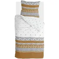 Walra Bettwäsche Ikat Dreams Weiß / Cognac - 155x220 cm