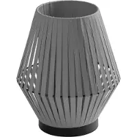 Osram Decor Stripes Tischleuchte E14 Grau 205mm, Tischlampe aus Stahl und Polyester mit elegantem Design