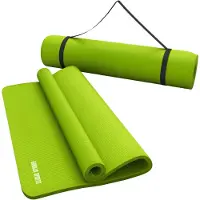 Gorilla Sports Yogamatte - 190x60x1,5 cm, mit Tragegurt, , Rutschfest, Hellgrün - Gymnastikmatte, Fitnessmatte, Sportmatte, Trainingsmatte, Übungsmatte