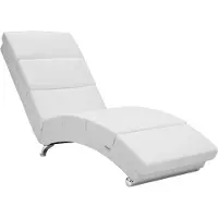 Casaria Relaxliege XXL London 186x 89x 55 cm Ergonomisch Kunstleder Gepolstert 180kg Belastbarkeit Wohnzimmer Büro Innen Chaiselongue Relaxsessel Weiß