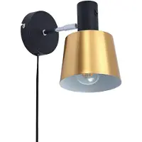 LINDBY Vlada Wandlampe zum Lesen, messing, schwarz