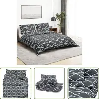 The Living Store Bettwäsche-Set Grau 240x220 cm Baumwolle