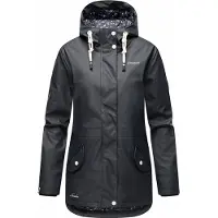 NAVAHOO Damen Regen Jacke Parka Wasserdicht Gefüttert Funktionsjacke Ocean Heart Blau Gr. 42 - XL