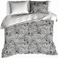 De Witte Lietaer Bettbezug, Zebra Creme - 260 x 240 cm + 2x 60x70 cm - Baumwollflanell