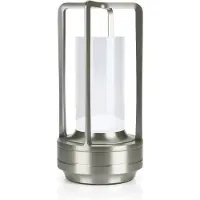 MMOBIEL Kabellose LED-Tischlampe aus Glas – Metalllampe mit Touch-Steuerung – Silber