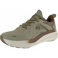 Dockers Herren Halbschuhe Schnürschuhe aus Textil in Beige/Grün/Braun, Größe 42