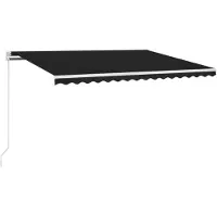Syfax Manuelle Markise mit Solar-LED 4 x 3 m Anthrazit 100% Polyester