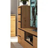 Feldmann-Wohnen Schubladenkommode Naxos Kommode 40x40x106cm artisan eiche schwarz matt