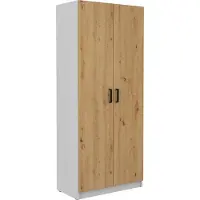 Masseno Drehtürenschrank MALTESA 80 cm Kleiderschrank Schlafzimmer Schrank 2-türig Eiche Artisan