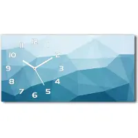 Tulup Wanduhr aus Glas – 60x30 cm - Glasbild - Glasuhr - Gehärtetes Glas - weisse-zeiger - Abstraktion Hintergrund