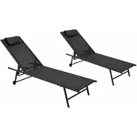Degamo Sonnenliege Liege Gartenliege MILANO 187cm, Stahl + Kunstgewebe schwarz