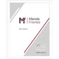MendeFrames Spiegel Massivholz Blockprofil 30x40 cm mattweiß H960