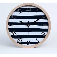 Tulup Holzuhr 20fi cm wanduhr - schwarze Spitzen - gestreifter Hintergrund