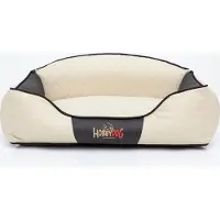 HOBBYDOG Hundekissen Hundebett Hundekorb Hundesofa für Haustier Hunde Waschbar - Elite - 65 x 50 x 24 cm [Größe: L] - Weiß mit Schwarz