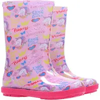 Demar Kinder Gummistiefel Regenstiefel Rosa mit Einhorn Reflektiernd 26/27