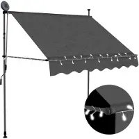 Syfax Einziehbare Markise Handbetrieben mit LED 100 cm Anthrazit