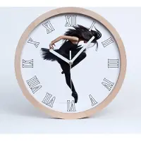 Tulup Holzuhr 30fi cm wanduhr - weiße Spitzen - Ballerina