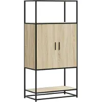 Syfax Highboard Sonoma-Eiche 68x35x139 cm Holzwerkstoff und Metall