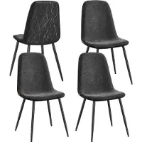 Vasagle Esszimmerstuhl 4er Set, Küchenstuhl, Polsterstuhl, Metallbeine, verstellbare Füße