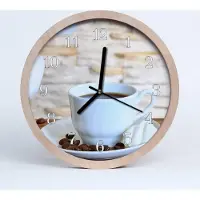Tulup Holzuhr 30fi cm wanduhr - Kaffeetasse