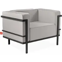 Konsimo GARTENSESSEL Stahlgestell "TRIGLO" Dunkelgrau/Hellgrau, Stahl/Polyester/Schaumstoff, Modern, 99x70x69 cm