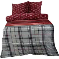 Cofi1453® Wendebettwäsche mit Schneeflockenmuster – Plüschbettwäsche mit verdecktem Reißverschluss 155x220 cm