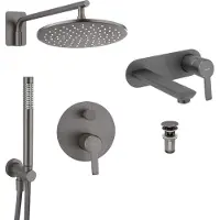 Lomadox Badezimmer Armaturen Set DEANTE-30 in titanium