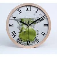 Tulup Holzuhr 25fi cm wanduhr - schwarze Spitzen - Apple unter Wasser