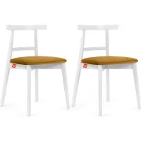 Konsimo Esstischstühle 2 St "LILIO", Gelb, Buchenholz, Vintage, 47x76,5x45cm