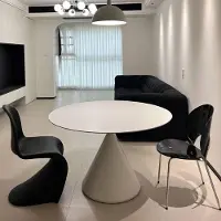 360Home Kaffeetisch Esstisch Rundtisch Minimalistischer Tisch Couchtisch Empfangstisch Ø 120cm*75 cm Weiß /YBYZ-B120/