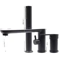 OEM Badmischer, modernes Design, dualer Wasserauslass, schwarz