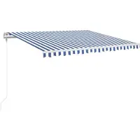 Syfax Automatische Markise mit LED & Windsensor 400x350 Blau und Weiß