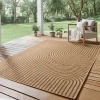 Ayyildiz Hali SIMPEX Indoor Outdoor Teppich Wetterfest Sisal, Boho Modern Design, Küche, Terrasse, Garten und Balkon, Größe: 240 x 340 cm, Farbe: Beige-1