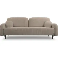 Masseno Sofa VIVO mit Schlaffunktion, Schlafsofa, Wohnzimmersofa, Couch, Soffa, Bettsofa, Geflochtener Stoff – Braun ELMA 5