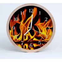 Tulup Holzuhr 20fi cm wanduhr - Feuer Natur