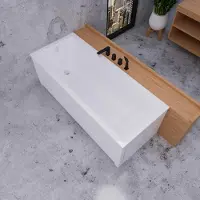 ECOLAM Badewanne Rechteckbadewanne 160x70 cm Marella Acrylwanne + Schürze Füße Ablauf Wanne