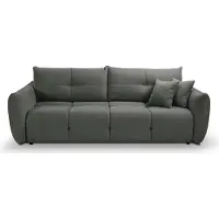 Masseno Sofa MODA mit Schlaffunktion, Schlafsofa, Wohnzimmersofa, Couch, Soffa, Bettsofa, Chenille-Stoff – Grau WIND 89